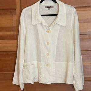 Flax Women's Cream Button-Down Jacket